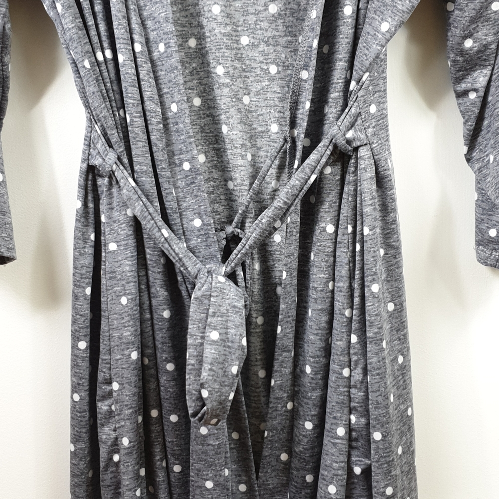 Laura Ashley polka dot gray robe - Picture 3 of 10